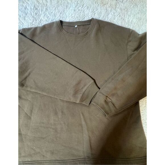 Men crew neck long sleeve brown sweatshirt L - Picture 6 of 6